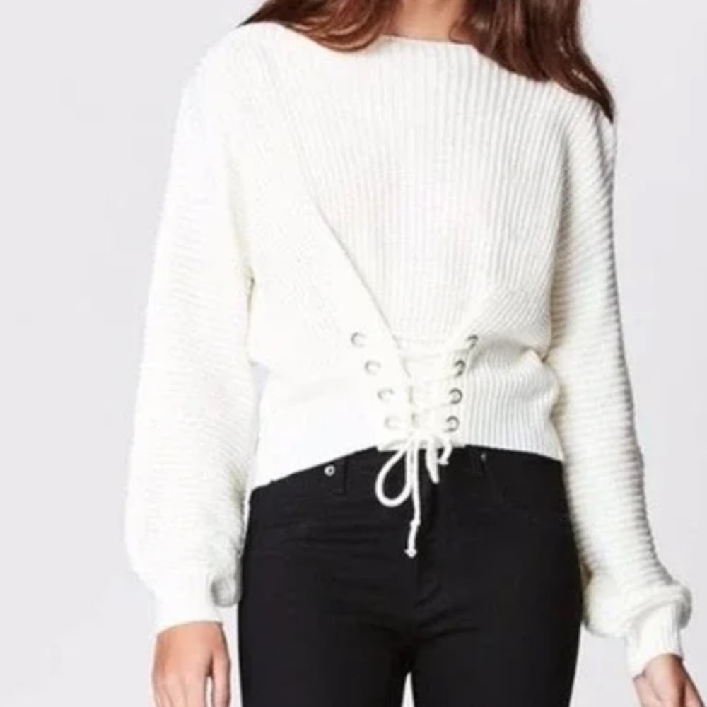 SEEK the Label Lace Up Corset Sweater